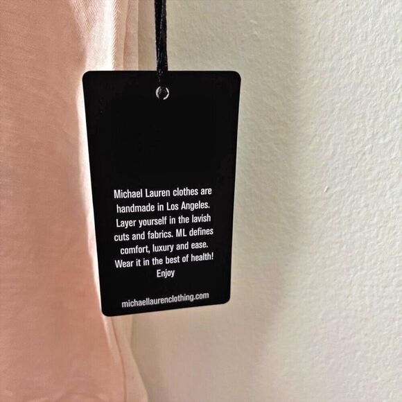 Michael Lauren Lansing Short Sleeve Boyfriend Tee Foil Mini Suns Peach Sz L NWT - Picture 8 of 15